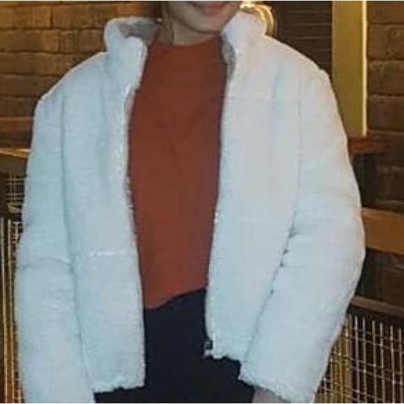 Brown and White Reversible Sherpa Jacket - Picture 2 of 2